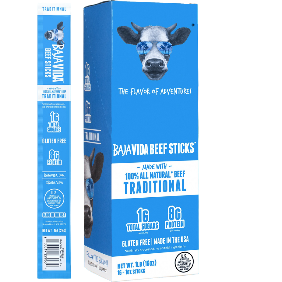 100% All-Natural Beef Sticks - Traditional (16 CT)