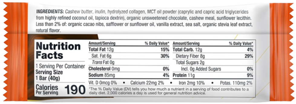 Chocolate Chip Cookie Dough Collagen Protein Bar (12 CT)