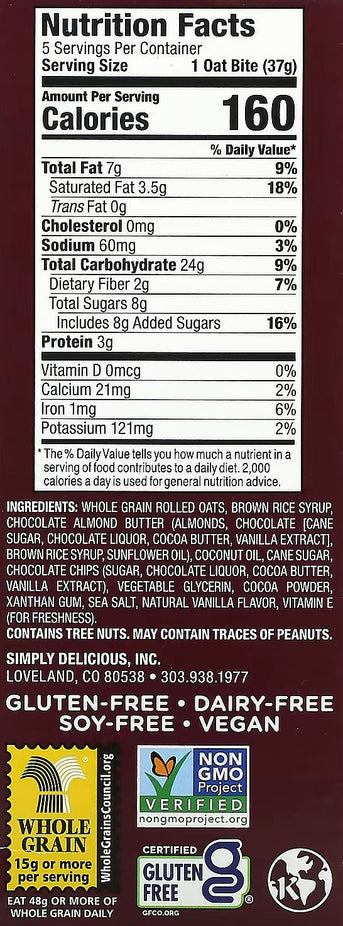 Chocolate Almond Brownie Oat Bites