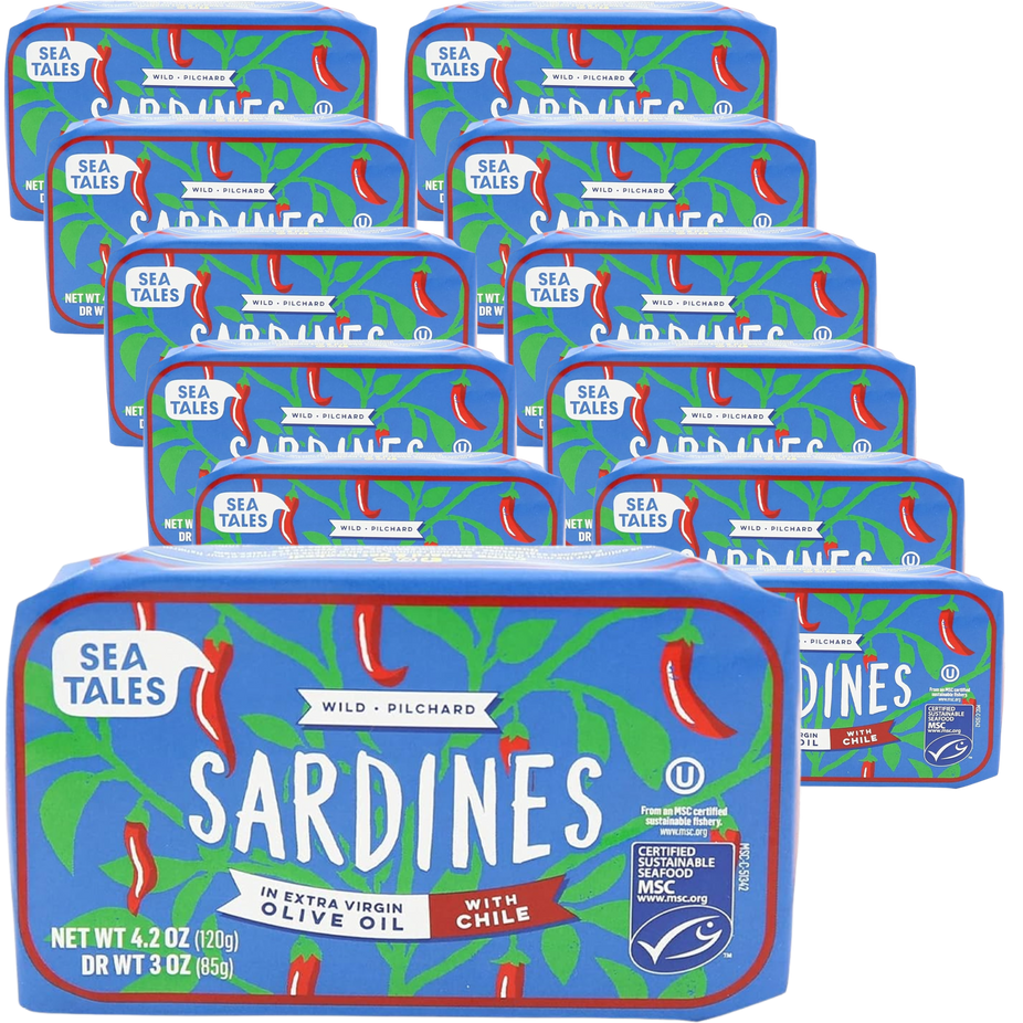 Sardines in Olive Oil With Chili (12 Pack)