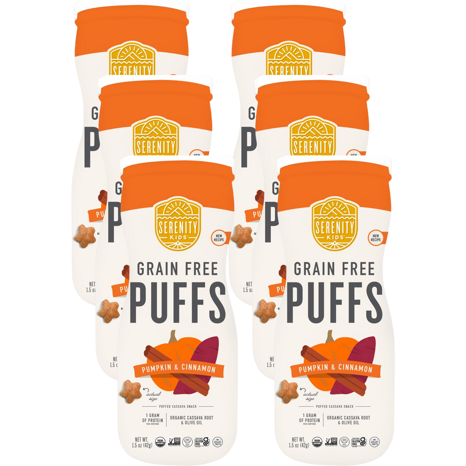 Pumpkin & Cinnamon Grain Free Puffs Baby & Toddler Snacks (6 Pack)
