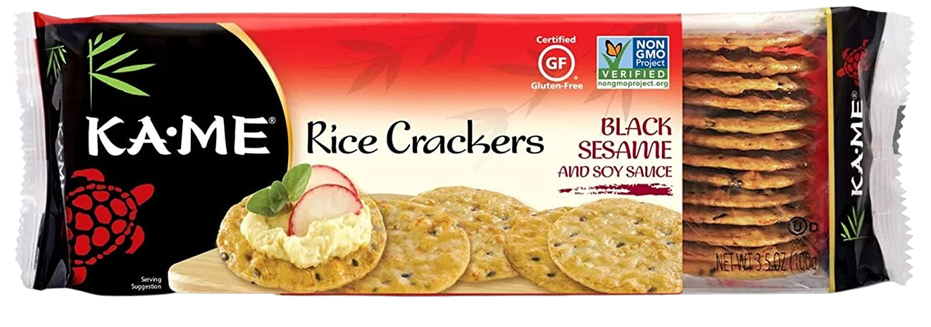 Gluten Free Black Sesame & Soy Sauce Rice Crackers