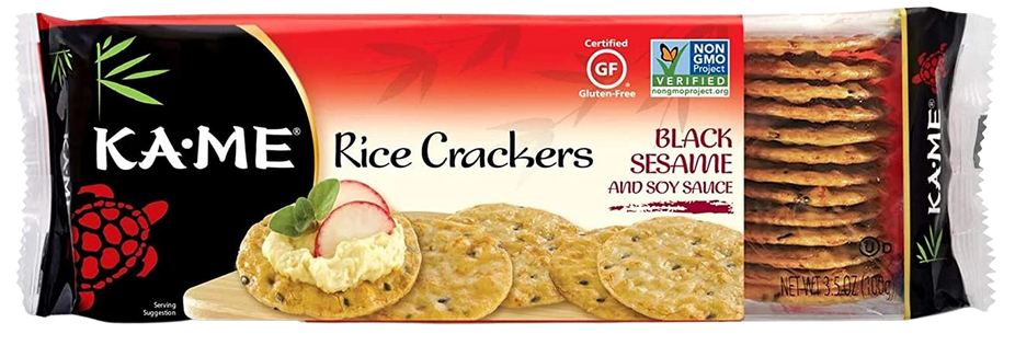 Gluten Free Black Sesame & Soy Sauce Rice Crackers