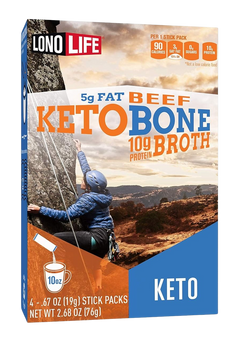 Keto Bone Broth Protein Powder - Beef Flavored Sticks (4 CT)