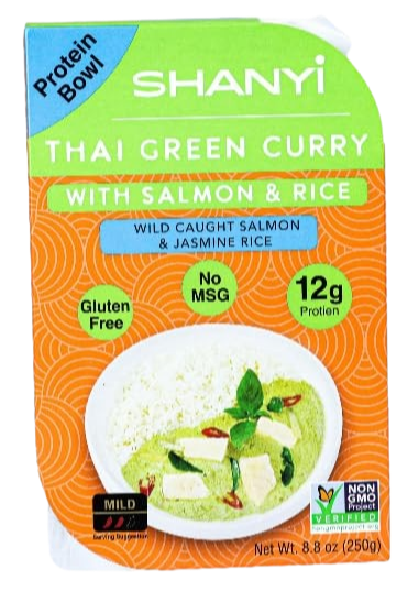 Thai Green Curry with Salmon & Rice