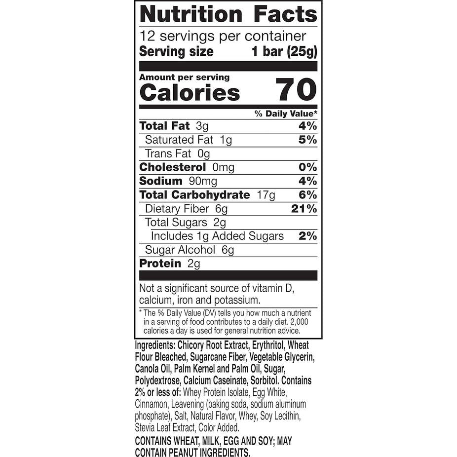 Fiber One Baked Bars Cinnamon Coffee Cake (12 CT)