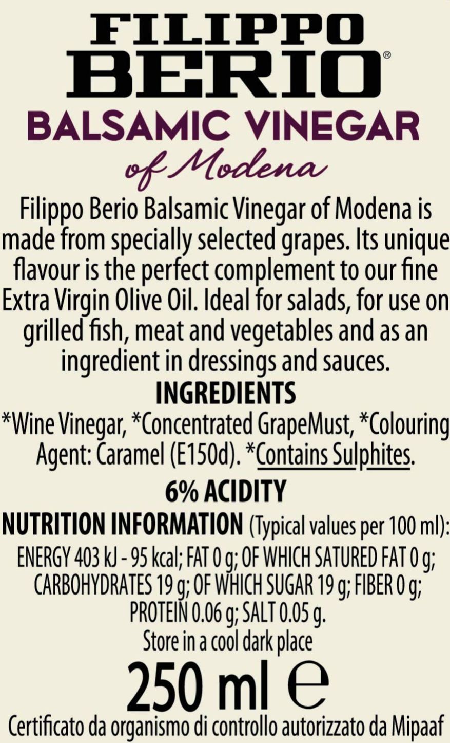 Organic Glaze Balsamic Vinegar