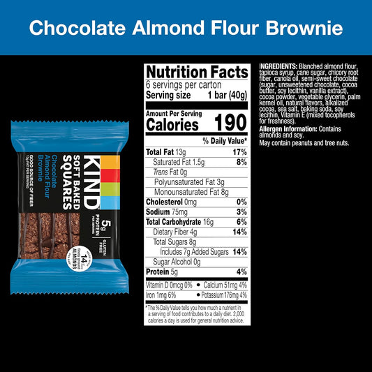 Chocolate Almond Flour Squares Brownie (6 CT)