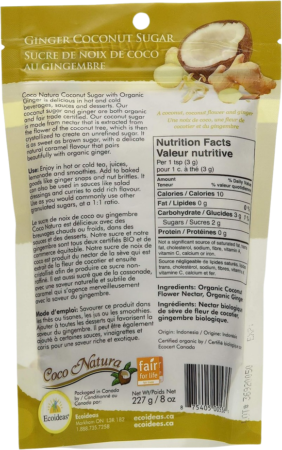 Organic Fair Trade Ginger Coconut Sugar