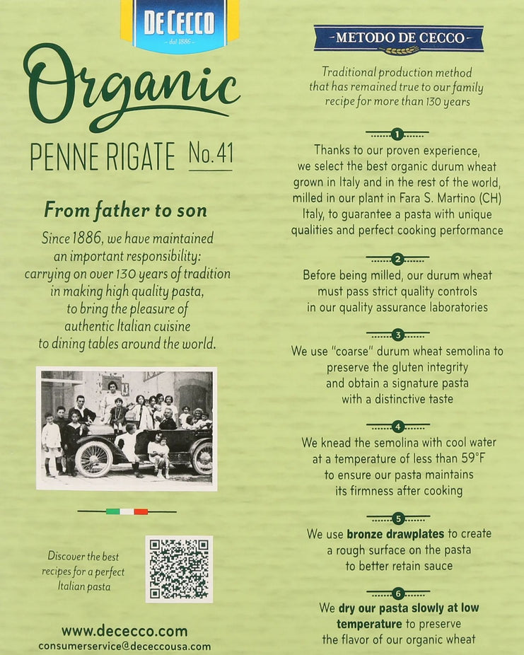 Organic Penne Rigate Pasta