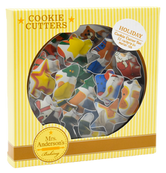 12 pc Metal Tin Holiday Cookie Cutter Set