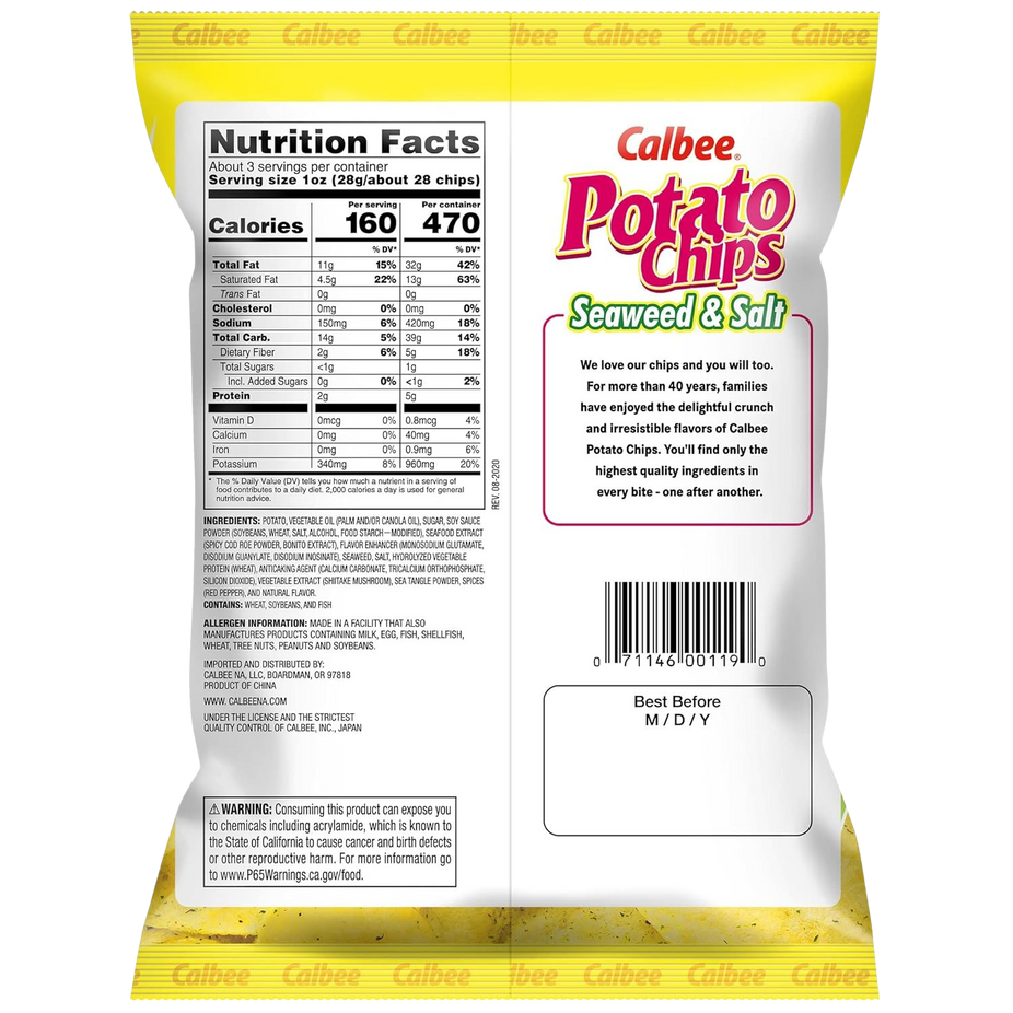 Seaweed & Salt Potato Chips (6 Pack)