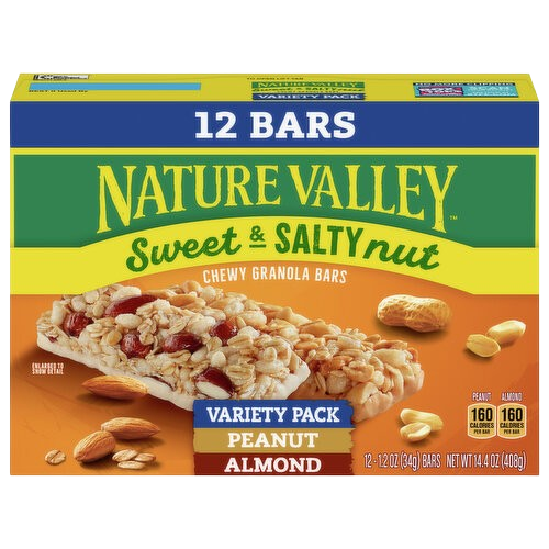 Sweet & Salty Nut Chewy Granola Bars - Peanut and Almond Variety Pack  (12CT)