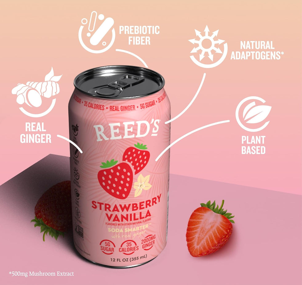 Strawberry Vanilla Functional Soda (12 Pack)