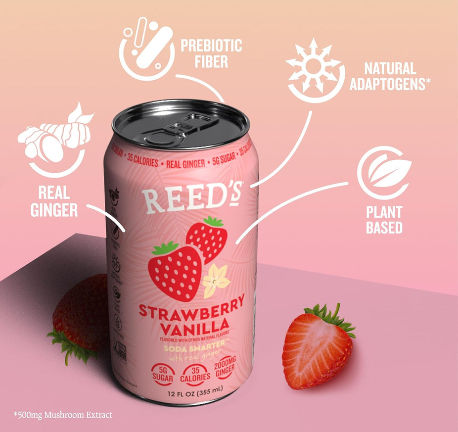 Strawberry Vanilla Functional Soda (12 Pack)