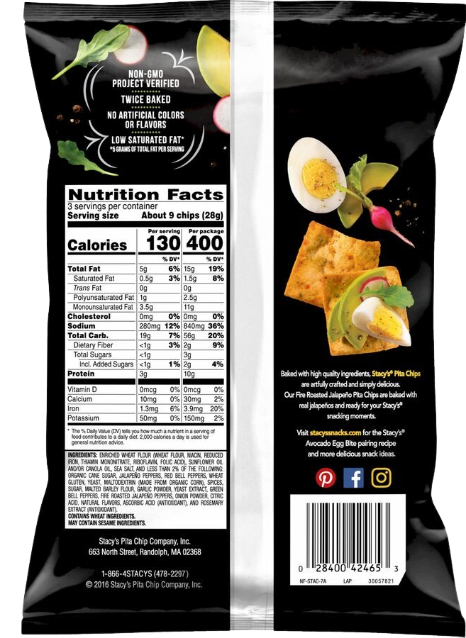 Fire Roasted Jalapeño Pita Chips