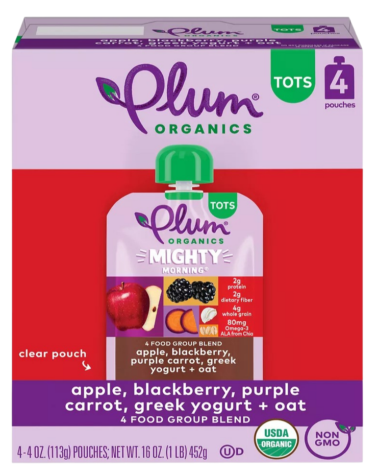 Apple, Blackberry, Purple Carrot, Greek Yogurt, Oat & Chia Pouch (4 Pack)