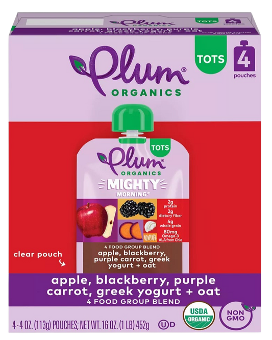 Apple, Blackberry, Purple Carrot, Greek Yogurt, Oat & Chia Pouch (4 Pack)