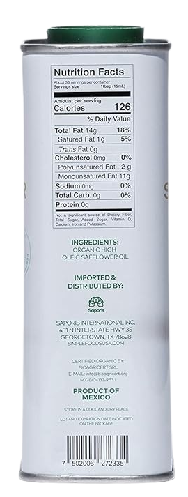 Organic Safflower Oil