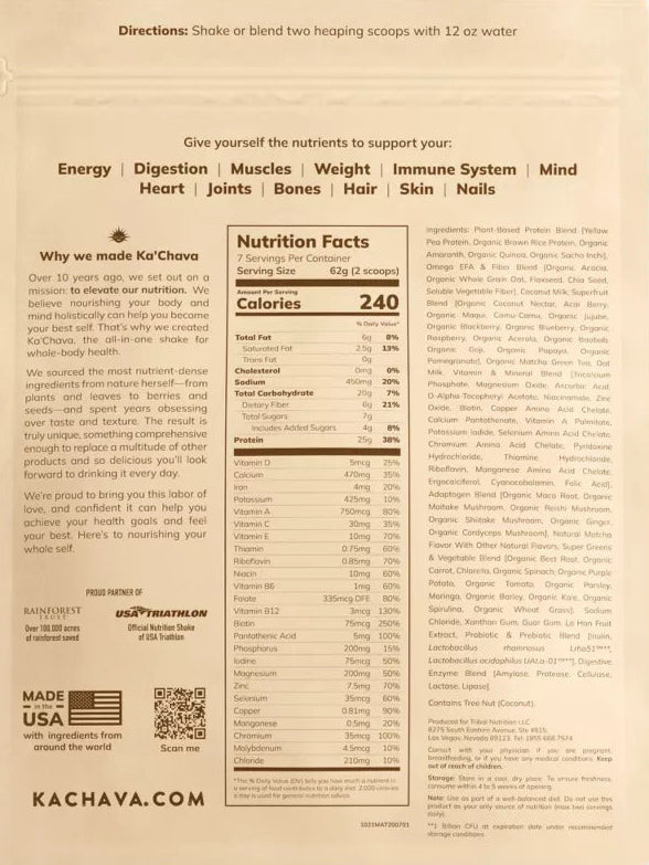 All-In-One Plant Based Nutrition Shake - Matcha