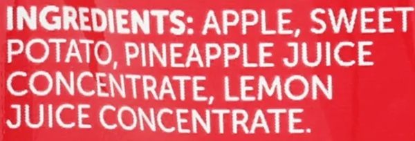 Apple, Sweet Potato,Pineapple Fruities Pouches (12 Pack)