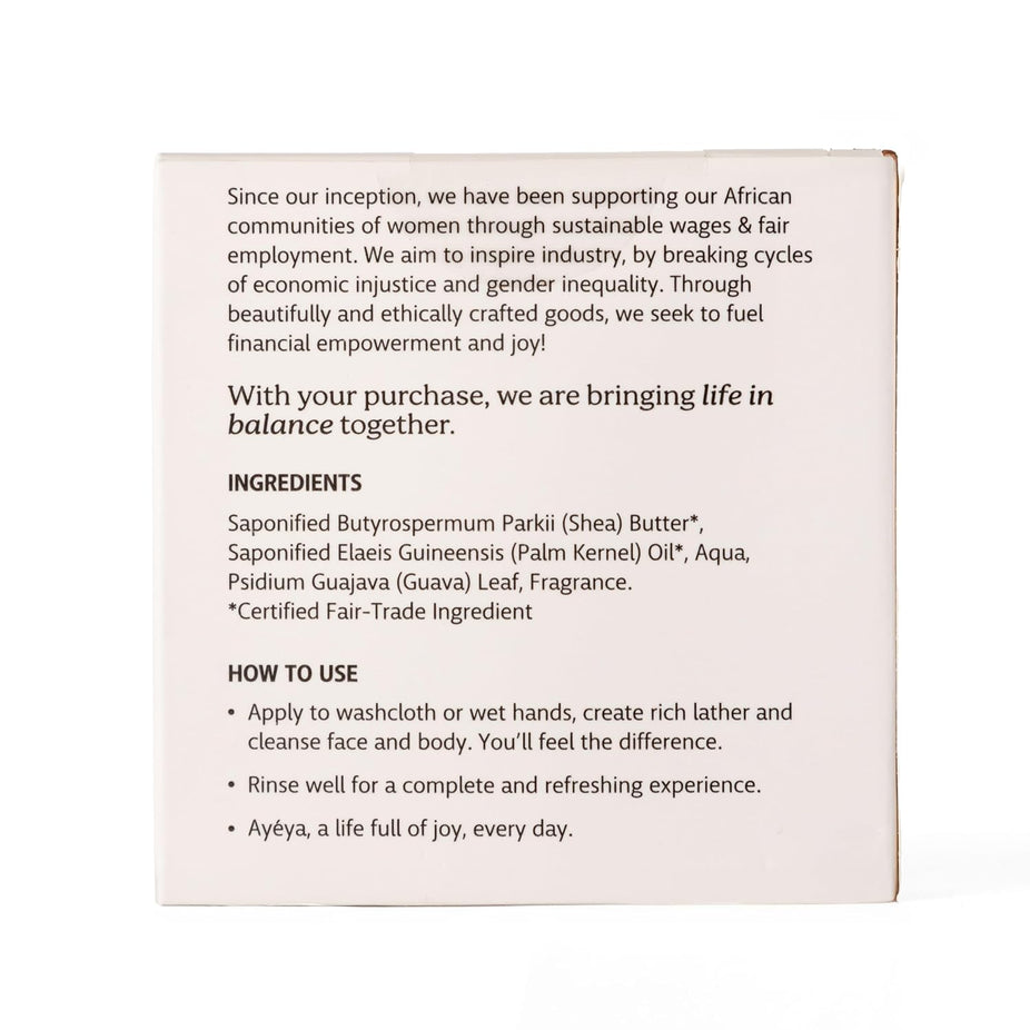 Traditional African Black Soap Bar - Peace