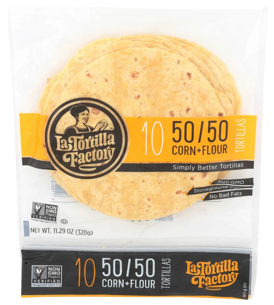 50/50 Yellow Corn & Flour Blend Tortillas