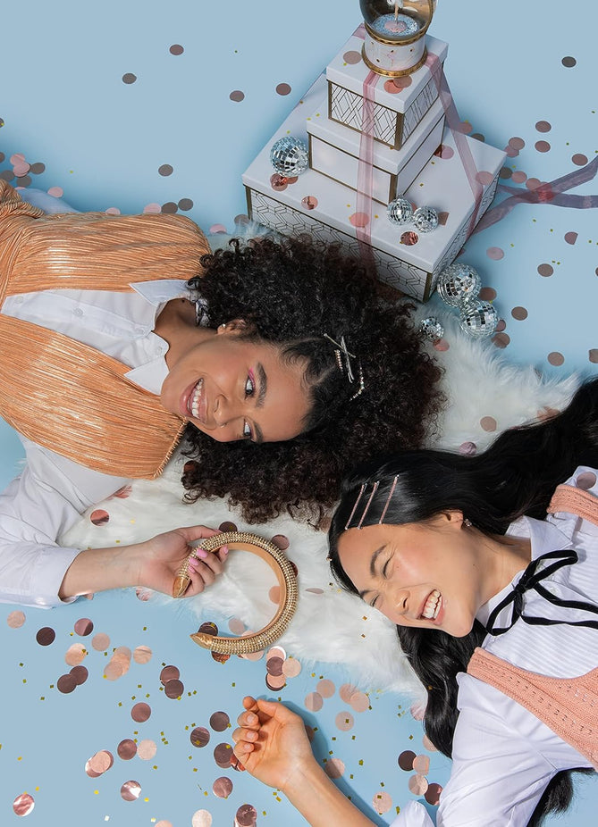 Holiday Ball Enameled Bobby Pins - Silver/Gold (5 CT)