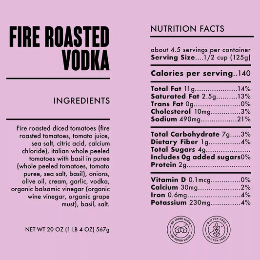 Fire Roasted Vodka Pasta Sauce