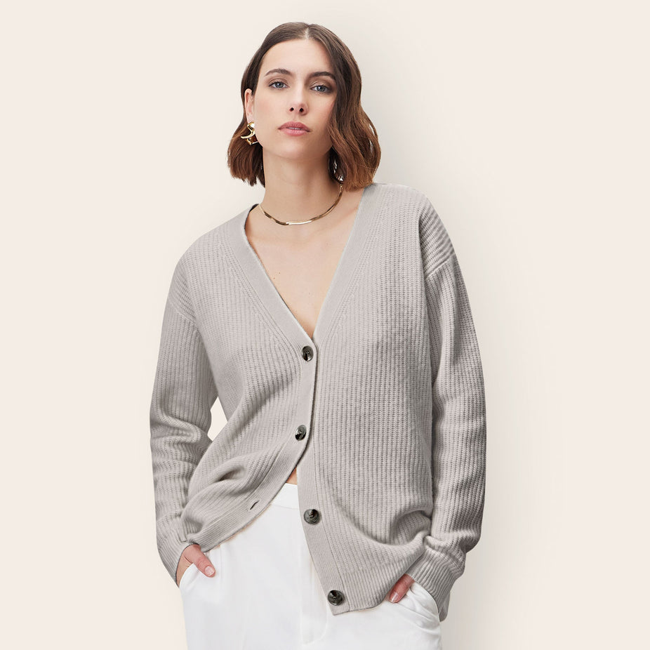 Billie Chunky Boyfriend Cashmere Cardigan