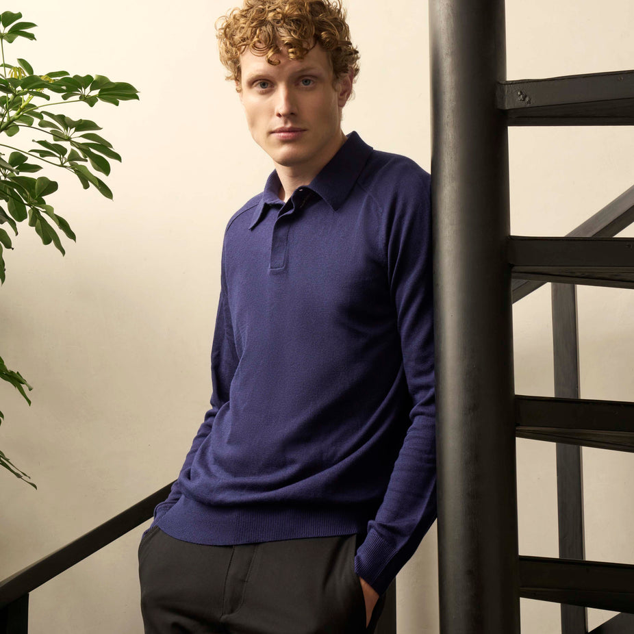 Christopher Featherlight Long Sleeve Polo