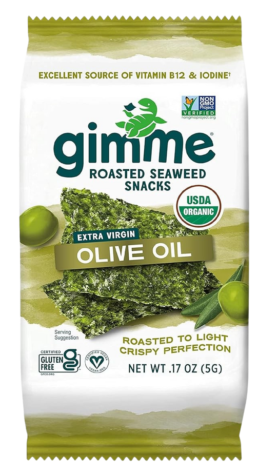 Organic Extra Virgin Olive Oil  Roasted Seaweed (6 Pack)