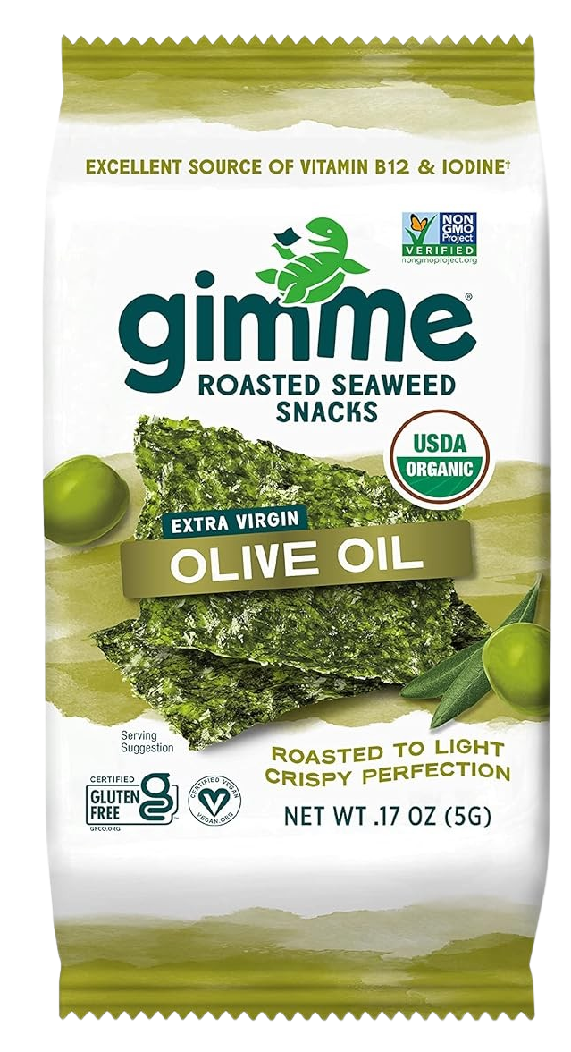 Organic Extra Virgin Olive Oil  Roasted Seaweed (6 Pack)