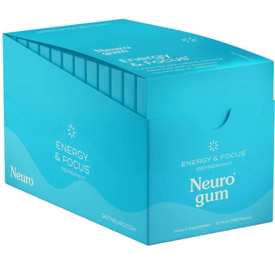 Peppermint Energy and Focus Gum (12 Pack)