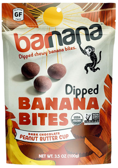 Organic Dark Chocolate Peanut Butter Cup Chewy Banana Bites
