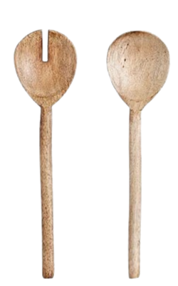 Salad Servers Set - Light Brown