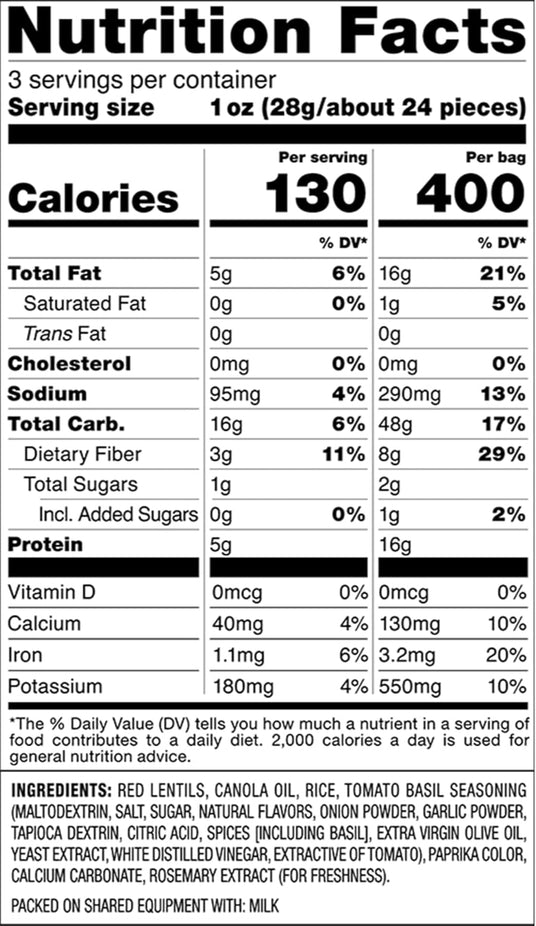 Tomato Basil Baked Red Lentil Snack