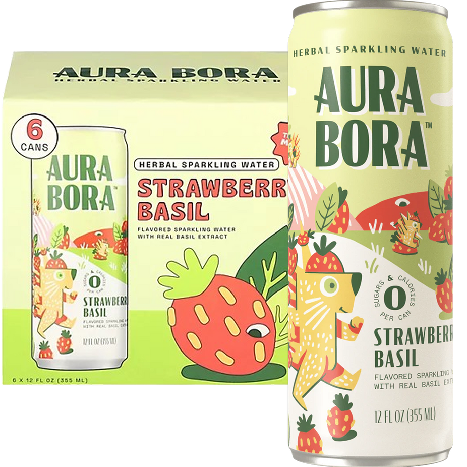 Strawberry Basil Sparkling Water (6 Pack)