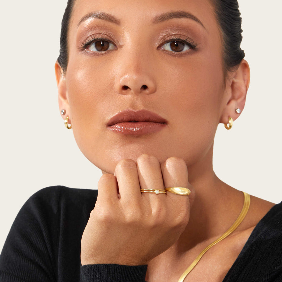 14k Solid Gold Stacker Ring