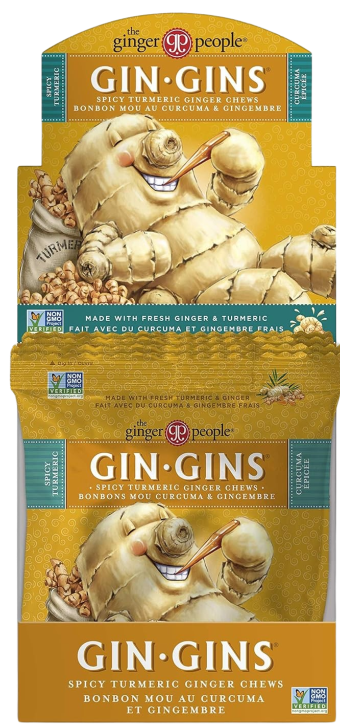 The Ginger People GinGins Spicy Turmeric Ginger Chews (12 Pack) Martie
