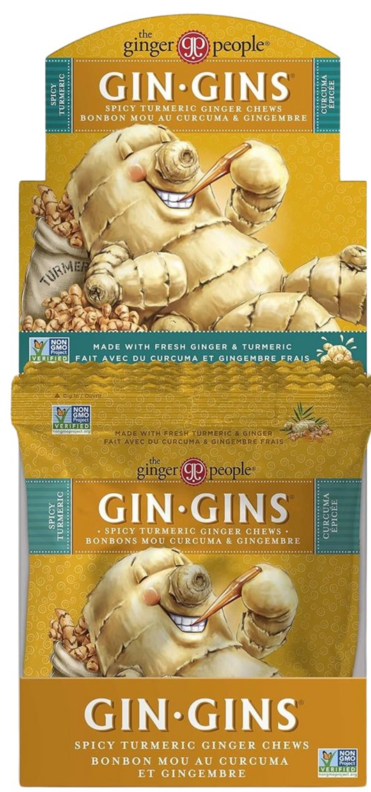 Gin-Gins Spicy Turmeric Ginger Chews (12 Pack)