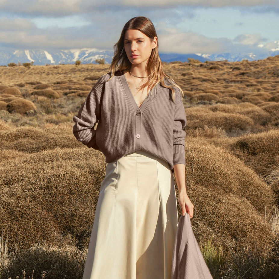 Billie Chunky Boyfriend Cashmere Cardigan