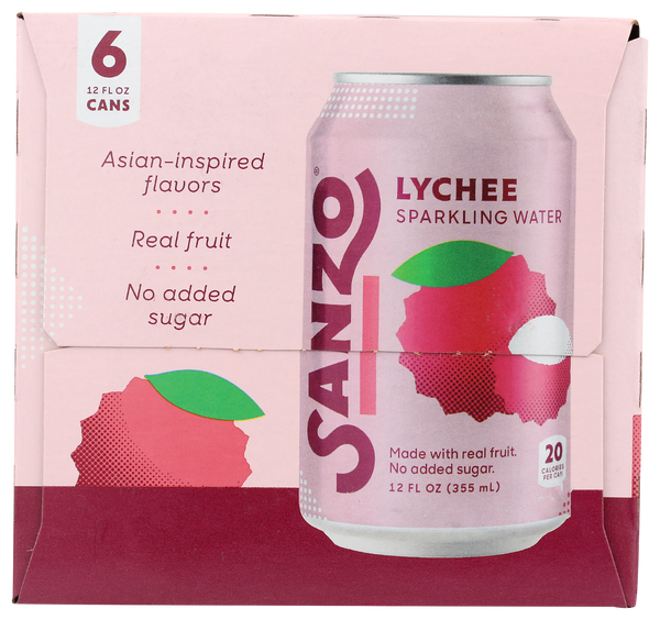 Sanzo Lychee (Berry) Sparkling Water (6-Pack) - Right - No Plunge - Inner Pack