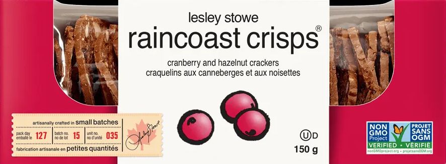 Raincoast Crisps Cranberry & Hazelnut Crackers (wrong image)