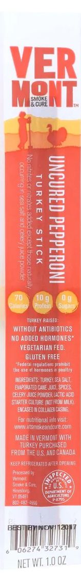 Uncured Turkey Pepperoni Sticks (24 CT)