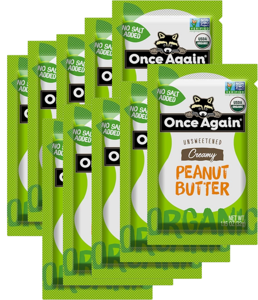 Organic Unsweetened Creamy Peanut Butter Squeeze (10 Pack)