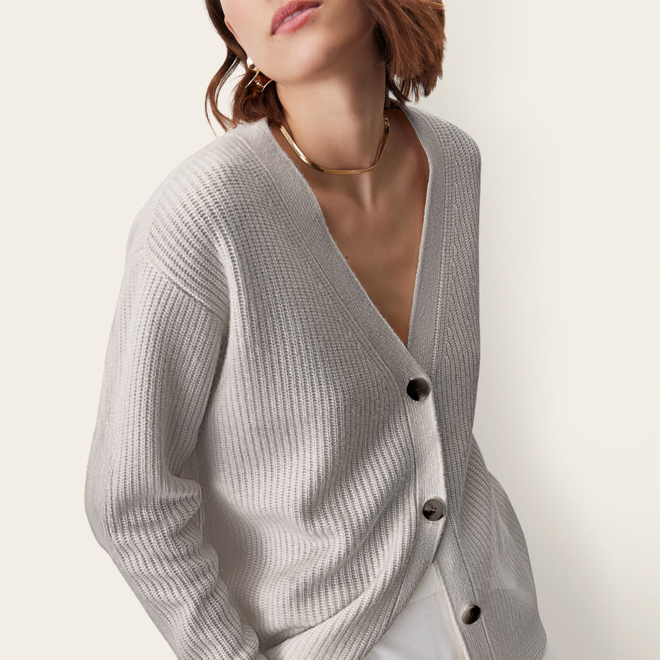 Billie Chunky Boyfriend Cashmere Cardigan