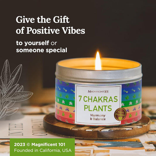 7 Chakras Plants - Natural Soy Wax Tin Candle