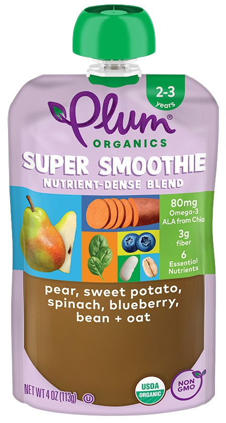 Pear,Sweet Potato,Spinach,Blueberry Pouch (4 Pack)