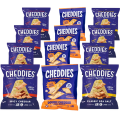 Variety Pack Classic Sea Salt, Double Cheddar, Spicy Cheddar Crackers (12 Snack Bags)
